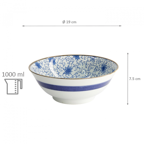 TDS, Bowl, Japan Flower,  Ø 19 x 7.5 cm 1000 ml, Item No. 2098