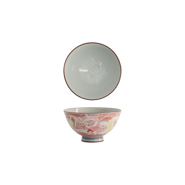 Tokyo Design Studio Reisschale Kawaii Carp Rot, Porzellan, Ø 11,5 × 6 cm, 300 ml