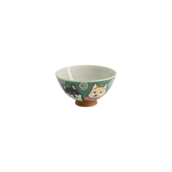 Reisschale Kawaii Shiba-Dog Grün, Porzellan, Ø 12,5 × 7 cm, 350 ml, Art.-Nr. 20985