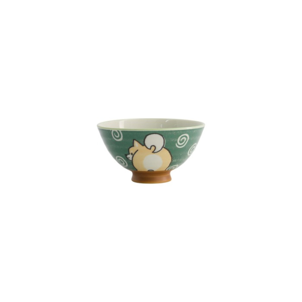 Reisschale Kawaii Shiba-Dog Grün, Porzellan, Ø 12,5 × 7 cm, 350 ml, Art.-Nr. 20985