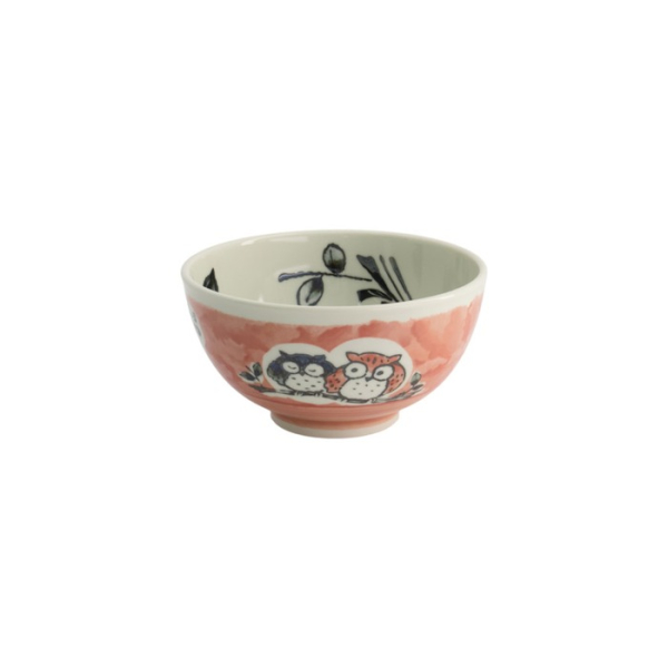 Rice Bowl Kawaii Owl Pink, Porcelain, Ø 16 × 8 cm, 600 ml, Item No. 20995