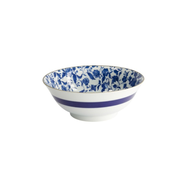 Noodle Bowl Japan Flower Blue/White, Porcelain, Ø 19 × 7.5 cm, 1 l, Item No. 2099