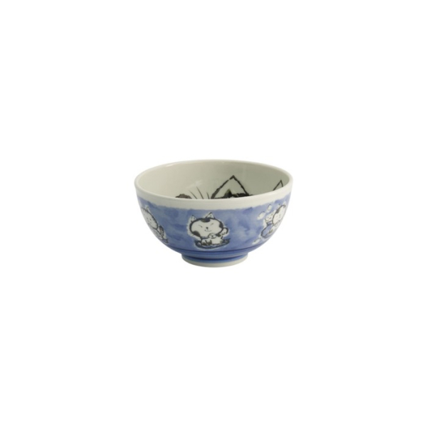 Rice Bowl Kawaii Cat Blue, Porcelain, Ø 13 × 8 cm, 400 ml, Item No. 21029