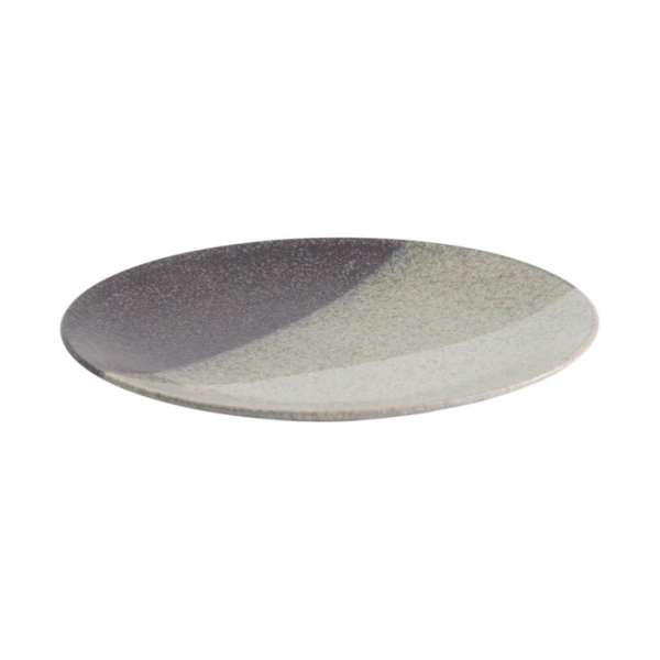 Large Round Plate Oboro Yamakage Black/Brown/White, Ceramic, Ø 28.5 × 3 cm, Item No. 21083