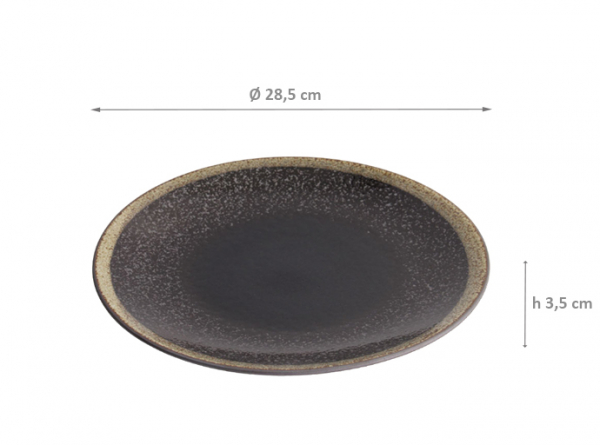 Yuteki Kosui Black Large round Plate at g-HoReCa (picture 3 of 3)