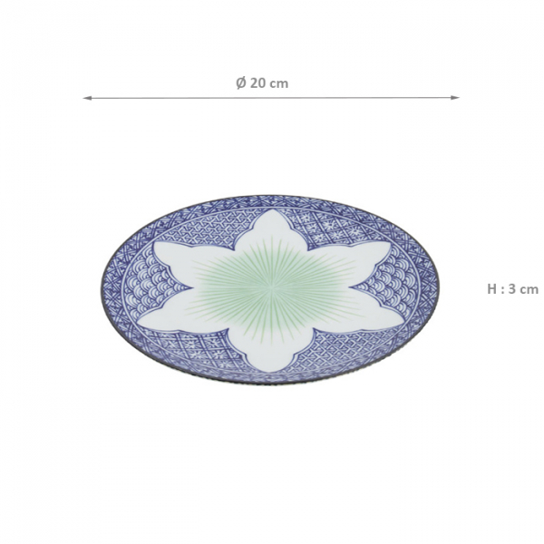 TDS, Plate, Lily Flower, Blue, Ø 20x3 cm - Item No: 21152