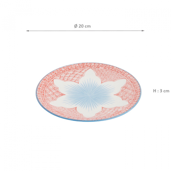 TDS, Plate, Lily Flower, Red, Ø 20x3 cm - Item No: 21153