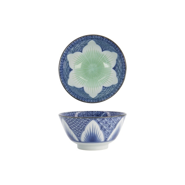 Tokyo Design Studio Tayo-Schale Lily Flower Blau, Porzellan, Ø 13,5 × 6,8 cm, 300 ml