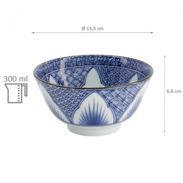 TDS, Small Tayo Bowl, Lily Flower , Blue, Ø 13.5x6.8 cm, 300 ml - Item No: 21160