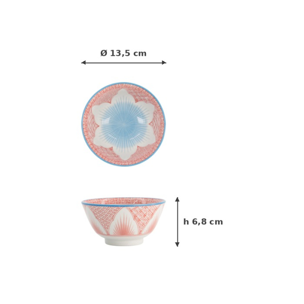 Tayo-Schale Lily Flower Rot, Porzellan, Ø 13,5 × 6,8 cm, 300 ml, Art.-Nr. 21161