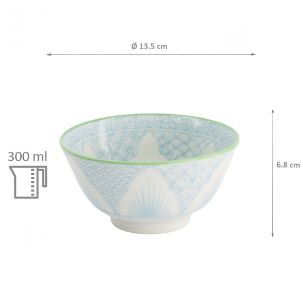 TDS, Small Tayo Bowl, Lily Flower , Light Blue, Ø 13.5x6.8 cm, 300 ml - Item No: 21162