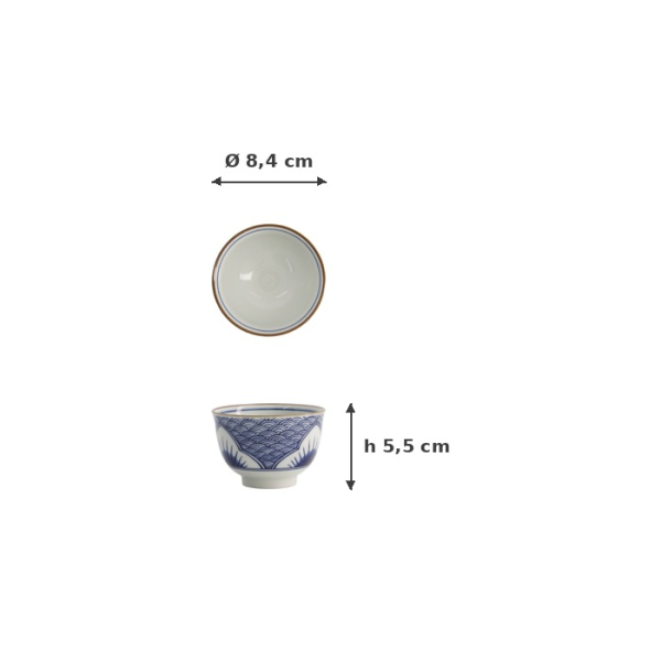 Cup Lily Flower Blue (Light blue), Porcelain, Ø 8.4 × 5.5 cm, 150 ml, Item No. 21194