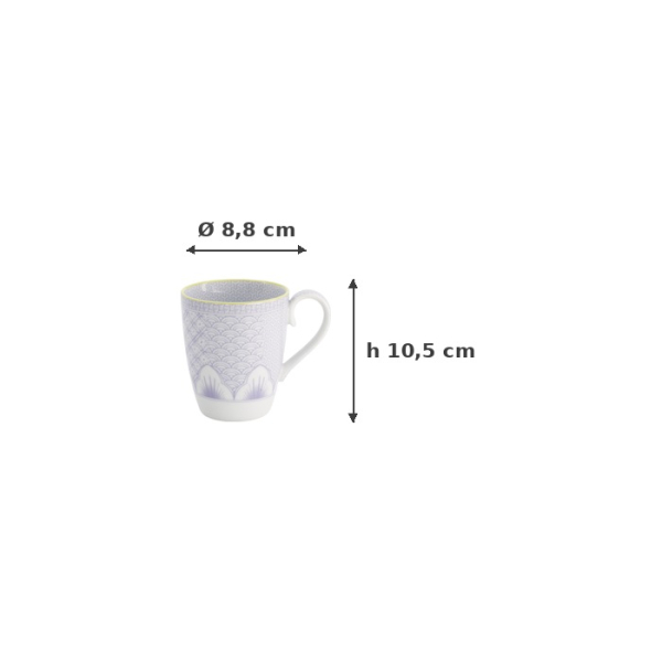 Mug Lily Flower Purple, Porcelain, Ø 8.8 × 10.5 cm, 350 ml, Item No. 21197