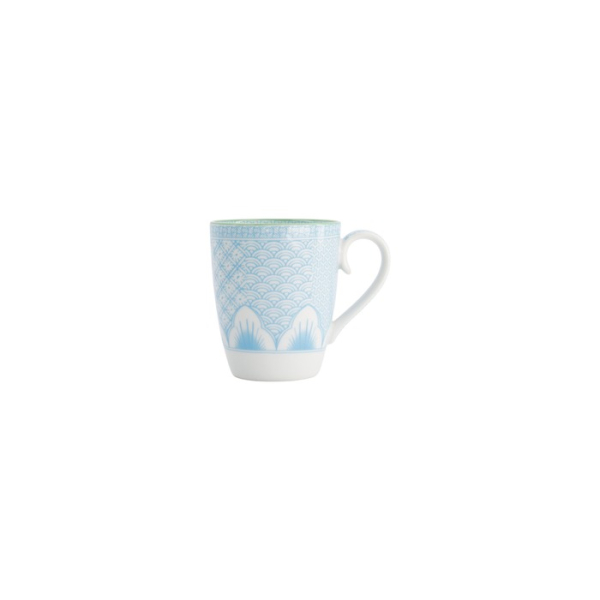 Mug Lily Flower Light Blue, Porcelain, Ø 8.8 × 10.5 cm, 350 ml, Item No. 21200