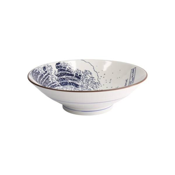 Ramenschale Hokusai Blau/Weiß, Porzellan, Ø 24 × 7,5 cm, Art.-Nr. 21209