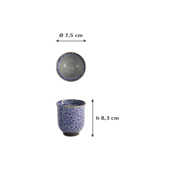 Tea Mug Sometsuke Blue/White, Porcelain, Ø 7.5 × 8.3 cm, 200 ml, Item No. 21258