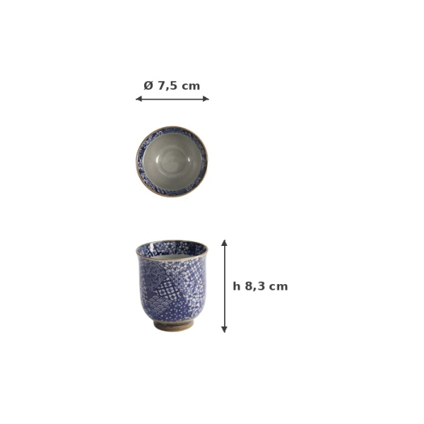 Tea Cup Sometsuke F White/Blue, Porcelain, Ø 7.5 × 8.3 cm, 200 ml, Item No. 21263