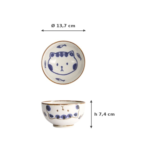 Schale Kawaii Cat Neko, Porzellan, Ø 13,7 × 7,4 cm, 500 ml, Art.-Nr. 21265