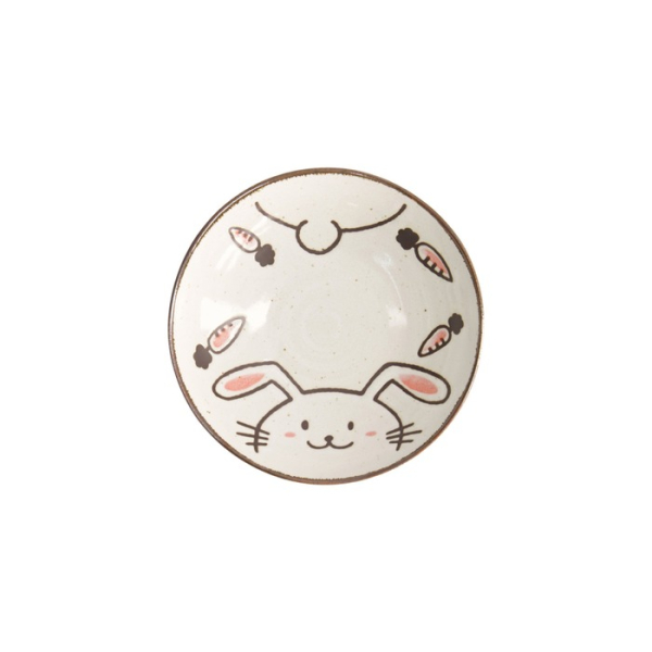 Shallow Bowl Kawaii Rabbit Usagi Pink, Porcelain, Ø 17 × 4.9 cm, Item No. 21272