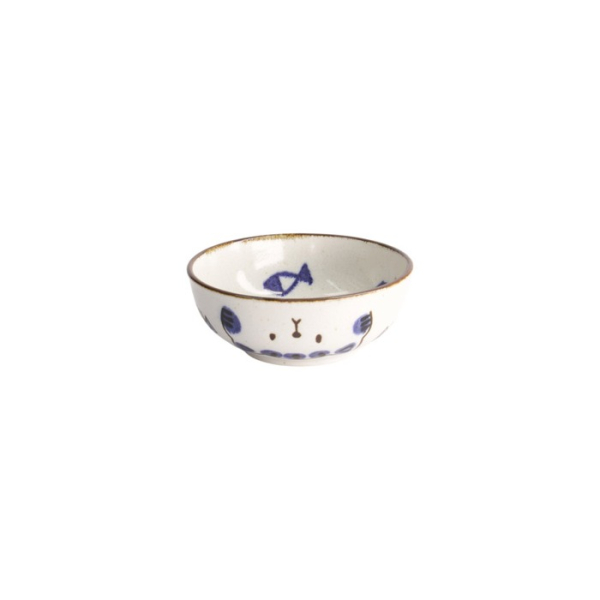 Schale Kawaii Cat Neko Blau, Porzellan, Ø 13,2 × 5,3 cm, 360 ml, Art.-Nr. 21275