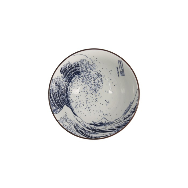 Ramen Bowl Hokusai Blue/White, Porcelain, Ø 17 × 8 cm, Item No. 21329