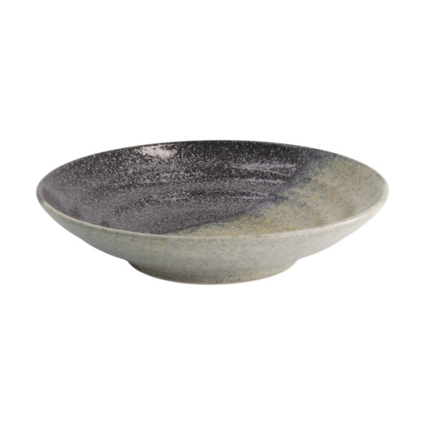 Tiefer Teller Oboro Yamakage Schwarz/Braun/Weiß, Steinzeug, Ø 29 × 6 cm, Art.-Nr. 21443