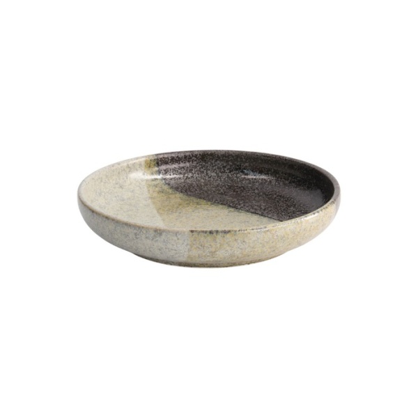 Pastateller Oboro Yamakage Schwarz/Braun/Weiß, Steinzeug, Ø 22 × 4 cm, 650 ml, Art.-Nr. 21449