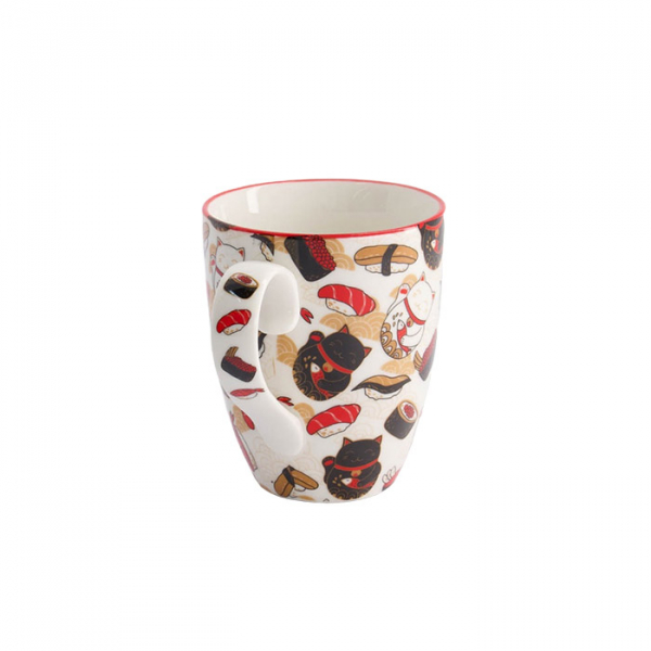 8.5x10.2cm Kawaii Lucky Cat Mug W/Giftbox Cat/Sushi at g-HoReCa (picture 4 of 5)