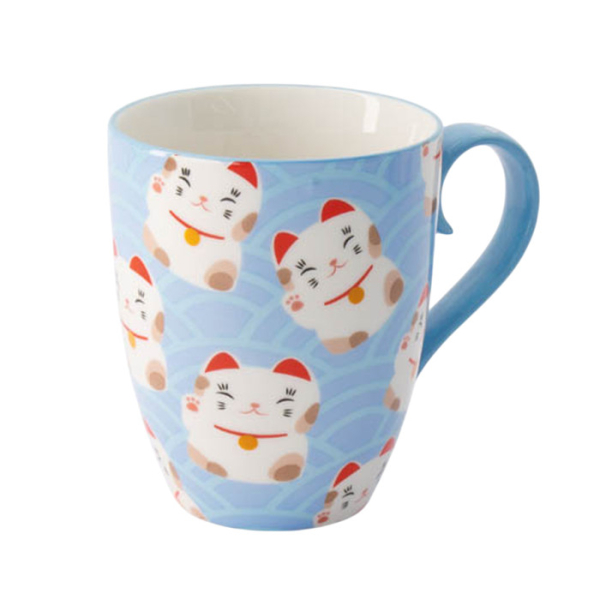 Wh/Bl Kawaii Lucky Cat Mug W/Giftbox at g-HoReCa (picture 3 of 6)