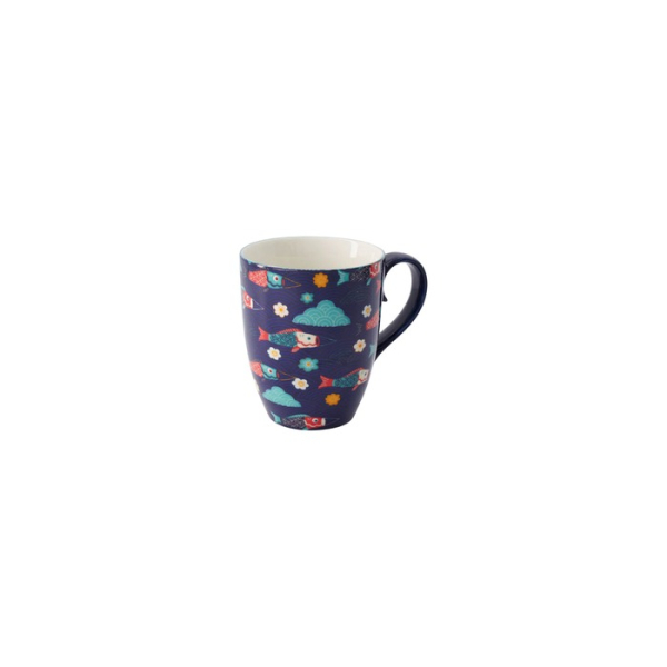 Mug Kawaii Koinobori Blue in Gift Box, Porcelain, Ø 8.5 × 10.2 cm, 380 ml, Item No. 21534