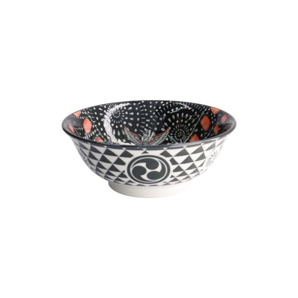 Noodle Bowl Asakusa Matsuri White/Black, Porcelain, Ø 20.5 × 8 cm, 1.25 l, Item No. 21554