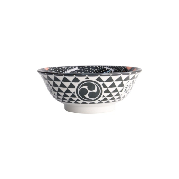 Noodle Bowl Asakusa Matsuri White/Black, Porcelain, Ø 20.5 × 8 cm, 1.25 l, Item No. 21554