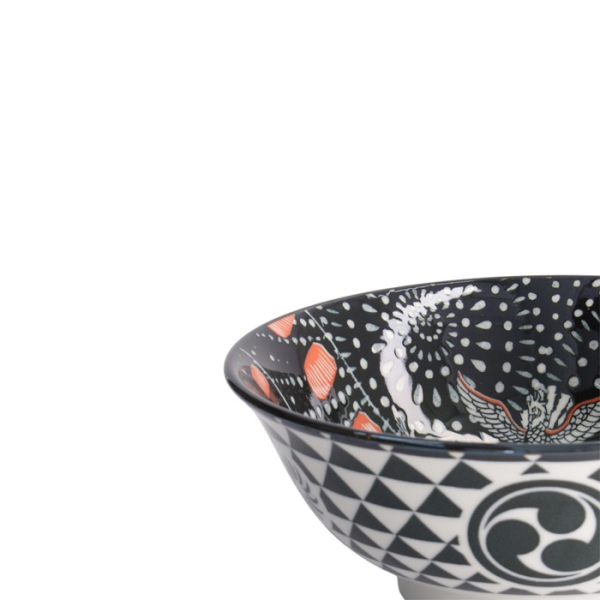 Noodle Bowl Asakusa Matsuri White/Black, Porcelain, Ø 20.5 × 8 cm, 1.25 l, Item No. 21554