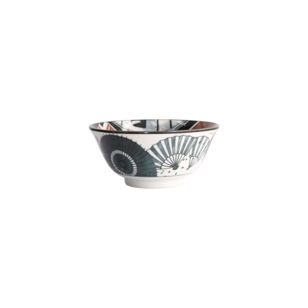 Rice Bowl Asakusa Geisha Red/Black, Porcelain, Ø 14.8 × 7 cm, 550 ml, Item No. 21555
