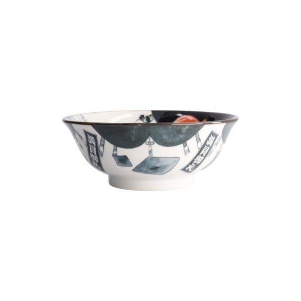 Noodle Bowl Asakusa Sumo White/Black, Porcelain, Ø 20.5 × 8 cm, 1.25 l, Item No. 21558
