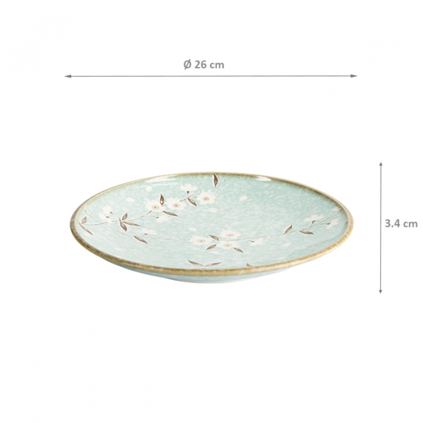 TDS, Plate, Lily Blue Sakura, Light Blue, Ø26x3.4cm -Item No: 21591