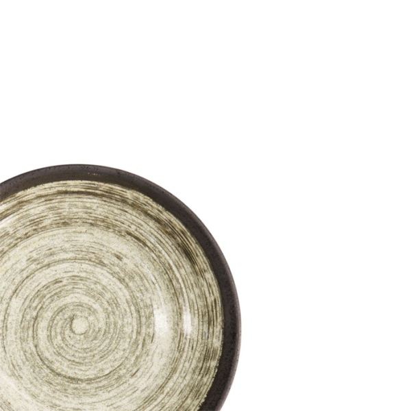 Deep Plate Asashio Black/White, Stoneware, Ø 23 × 5 cm, Item No. 21631