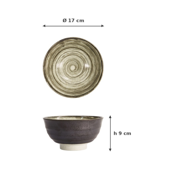 TDS, Tayo-Schale Asashio Schwarz/Weiß, Ø 17 × 9 cm, 900 ml, Art.-Nr. 21634