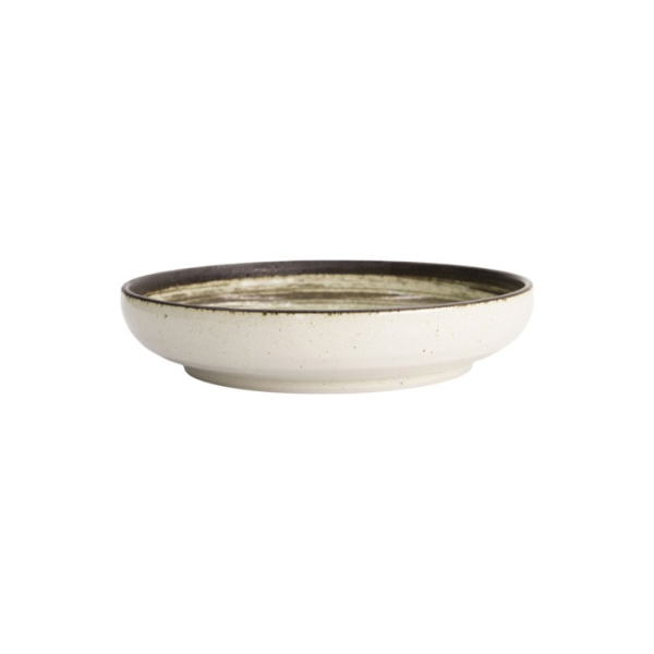 Pasta Plate Asashio Black/White, Porcelain, Ø 22 × 4 cm, Item No. 21638