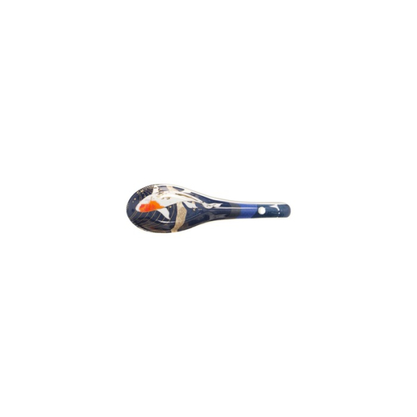 Soup Spoon Kawaii Koi Blue/Black, Porcelain, 13.8 cm, Item No. 21676