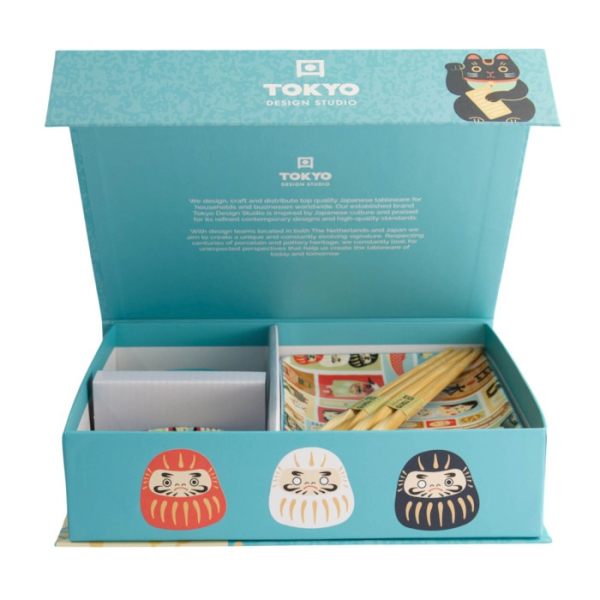 Sushi-Set Kawaii Japan Blau/Weiß, 6-tlg., Porzellan, Art.-Nr. 21683