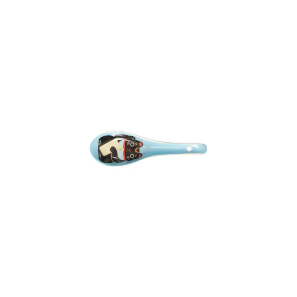 Soup Spoon Kawaii Japan Blue, Porcelain, 13.8 cm, Item No. 21684