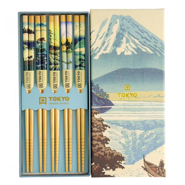 TDS, Chopstick Set, 5 pair, Giftset, Fuji, Item No. 21876