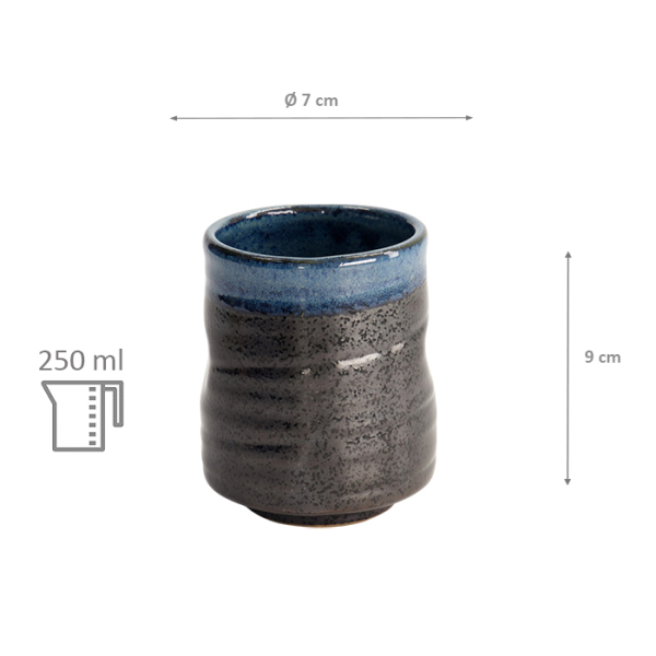 TDS, Cup, Blue/Black, Ø 7 x 9 cm, 250ml, Item No. 21929