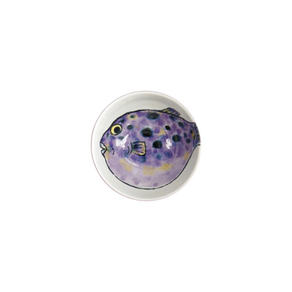 Bowl Seafood Blowfish Fugu Purple, Porcelain, Ø 13.2 × 7.3 cm, 500 ml, Item No. 21933