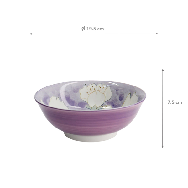 TDS, Ramen Bowl, Sakura, Purple, Ø 19.5x7.5cm, Item No. 21981