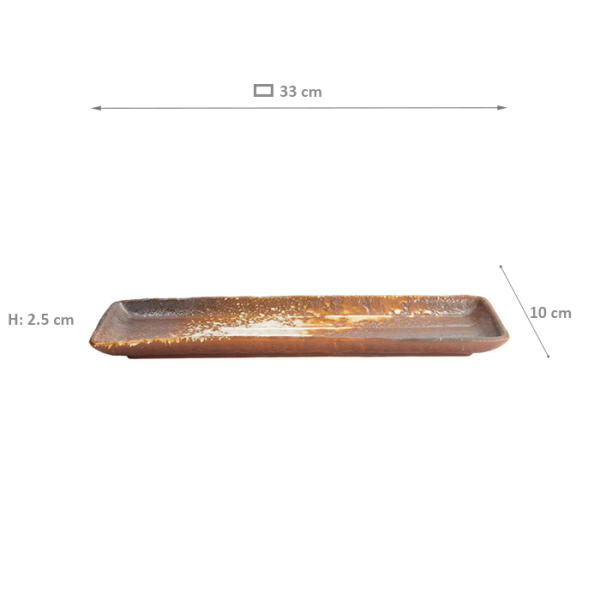 TDS, Large Plate, Brown/White, 33x10x2.5cm, Item No. 21990