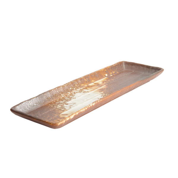 TDS, Large Plate, Brown/White, 33x10x2.5cm, Item No. 21990