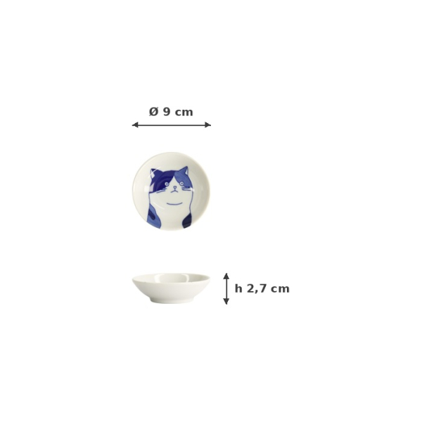 Sojasauce-Schale, Kawaii Cat Mike, Ø 9 x 2,7 cm, Art.-Nr. 22069