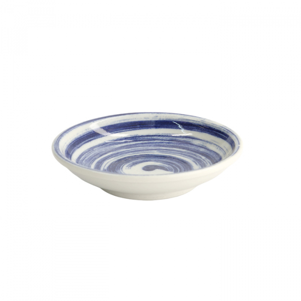 TDS, Soy Sauce Dish, Mixed Plates, Swirl Blue, Ø 9 x 2 cm, Item No. 22094